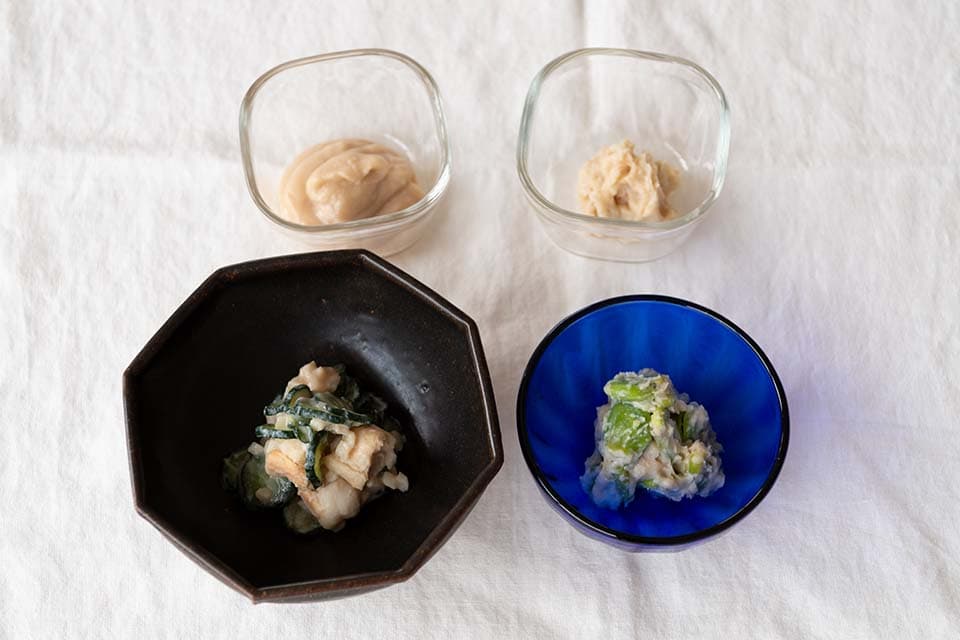 Sake Lees Dressing and Vinegared Miso Dressing